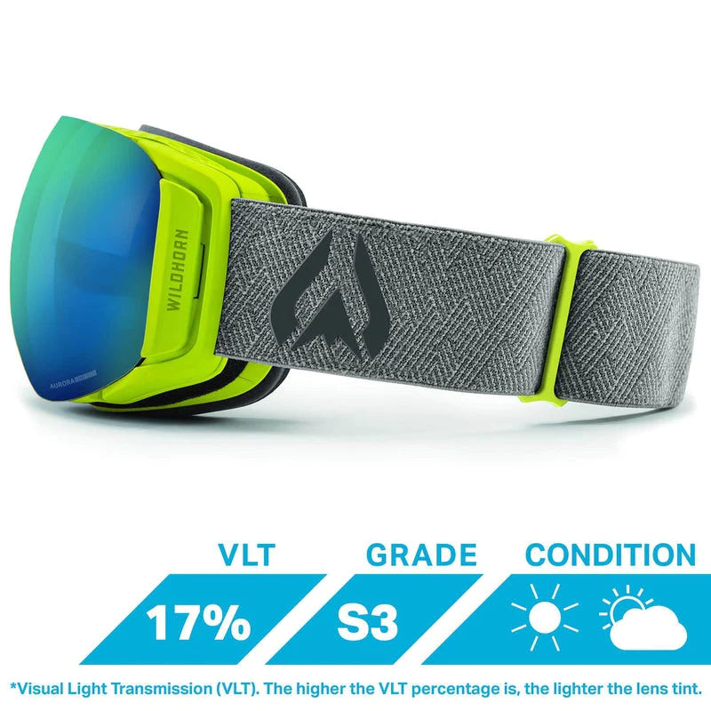 WILDHORN ROCA JUNIOR SNOW GOGGLES -CITRUS EMERALD
