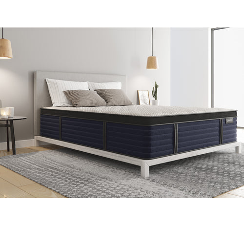 Queen Latex Hybrid Mattress with Cool-Touch Euro-Top, 14.5" Firm, Made in USA