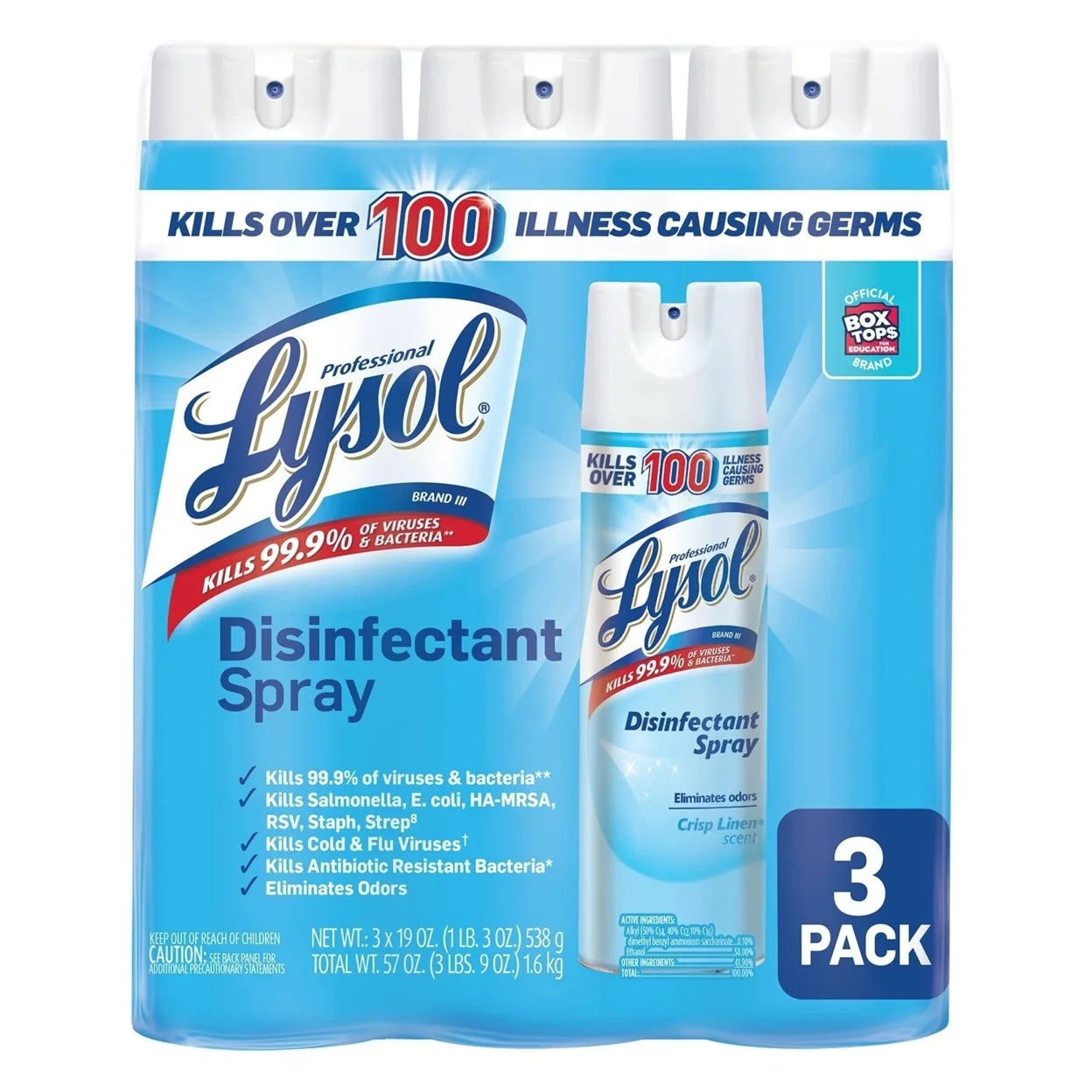 Lysol - 19 oz. Crisp Linen Disinfectant Spray (3-Pack)