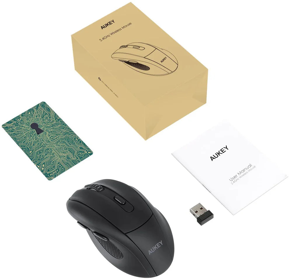 Aukey KM-W9 2.4GHz Wireless 6 Button Optical Scroll USB Gaming Mouse