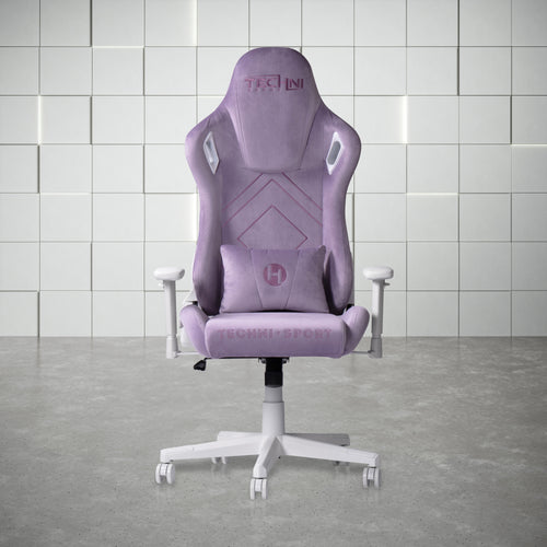 Velvet Gaming Chair with Memory Foam Seat and Back, 150° Recline, Height Adjustable Arms, Purple