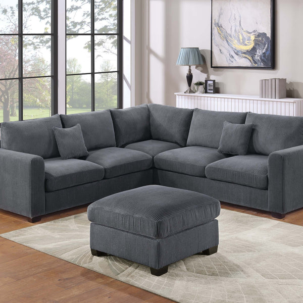 Modern Style L-Shaped 4pc Sectional Set