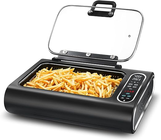 Gourmia Smokeless Indoor Grill & Air Fryer raclette grill with Smoke Extracting Technology for indoor grill Extra-Large Nonstick Cooking electric grill indoor Korean BBQ Style 6 Quart FoodStation™