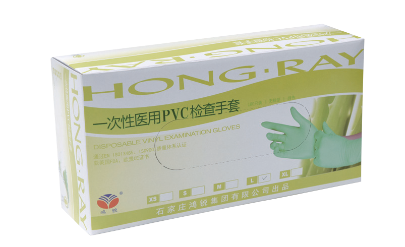 Hong-ray disposable medical pvc gloves -Size L