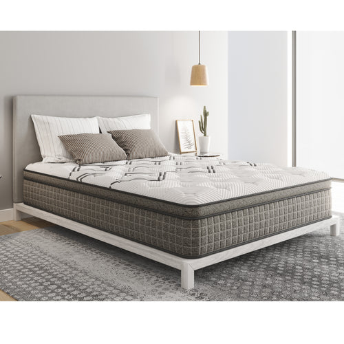 King Hybrid Mattress with Copper Cooling Euro-Top and Wrapped Coils, 12.5" Medium - Made in USA