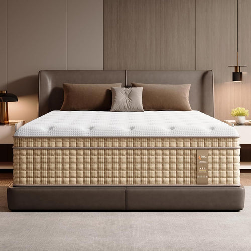 Waterfall-Top Hybrid Mattress with Cooling Memory Foam and Pocket Springs, Firm Feel