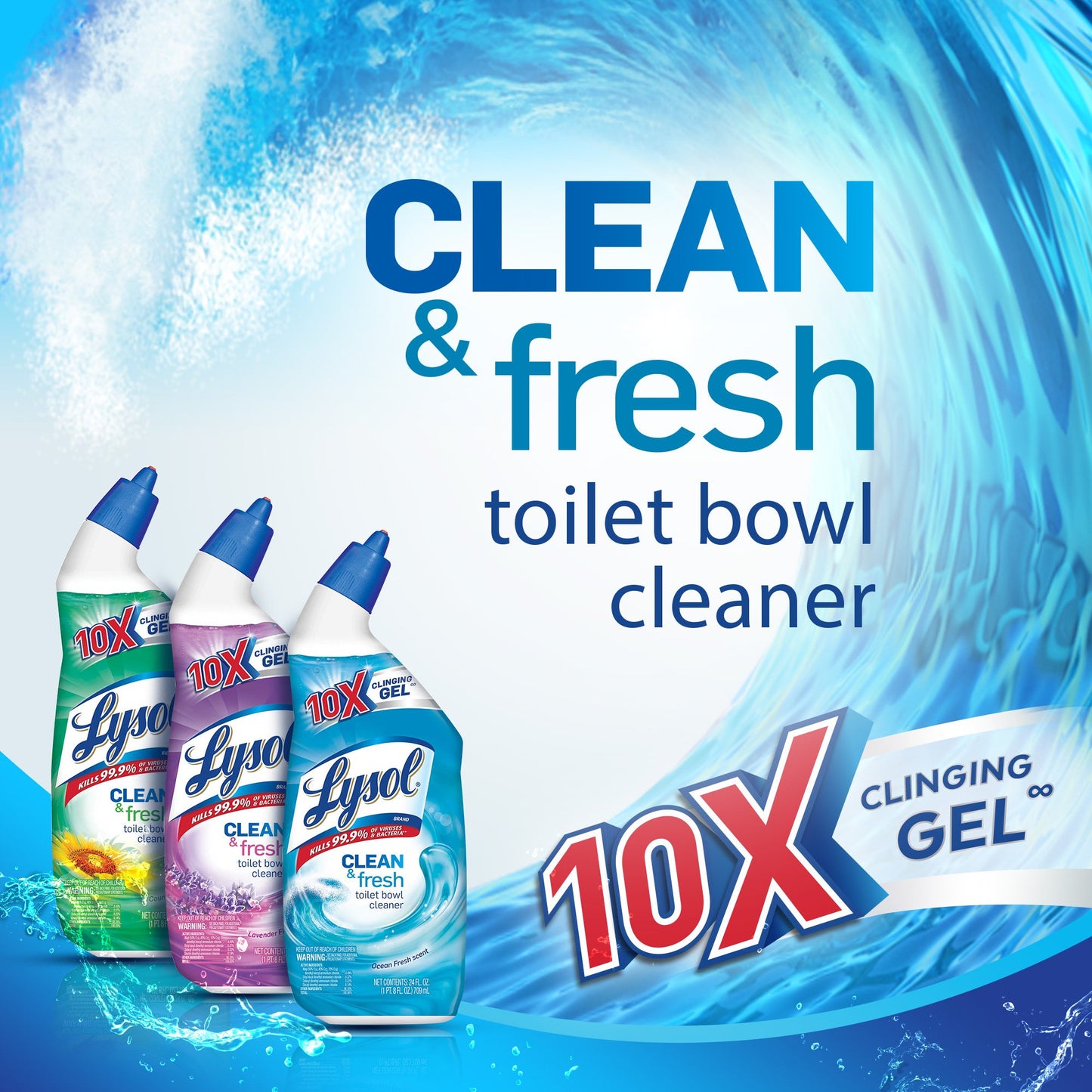 Lysol -- 24 oz. Clean and Fresh Country Toilet Bowl Cleaner (2-Pack)