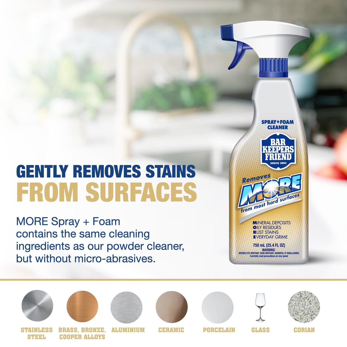 Bar Keepers Friend -25.4 oz. More Spray and Foam All-Purpose Cleaner, 2 Pack