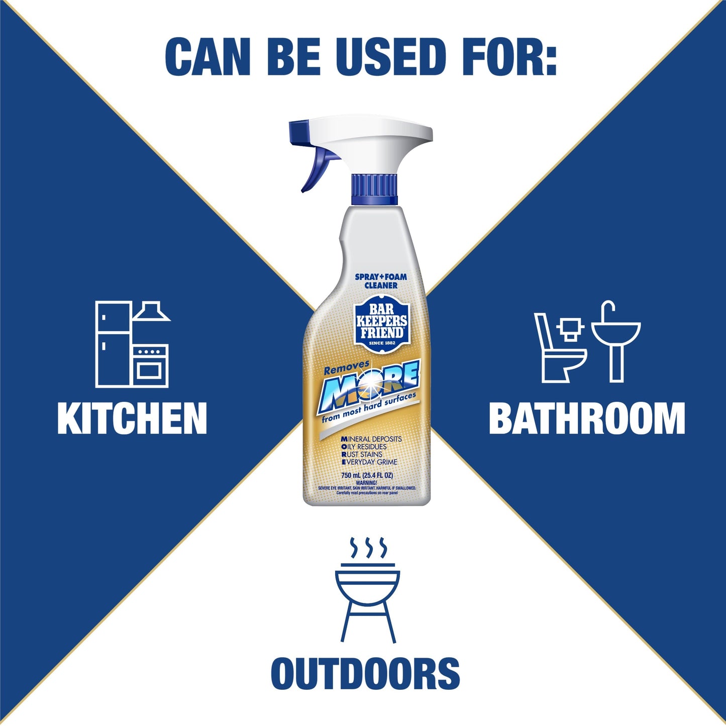 Bar Keepers Friend -25.4 oz. More Spray and Foam All-Purpose Cleaner, 2 Pack