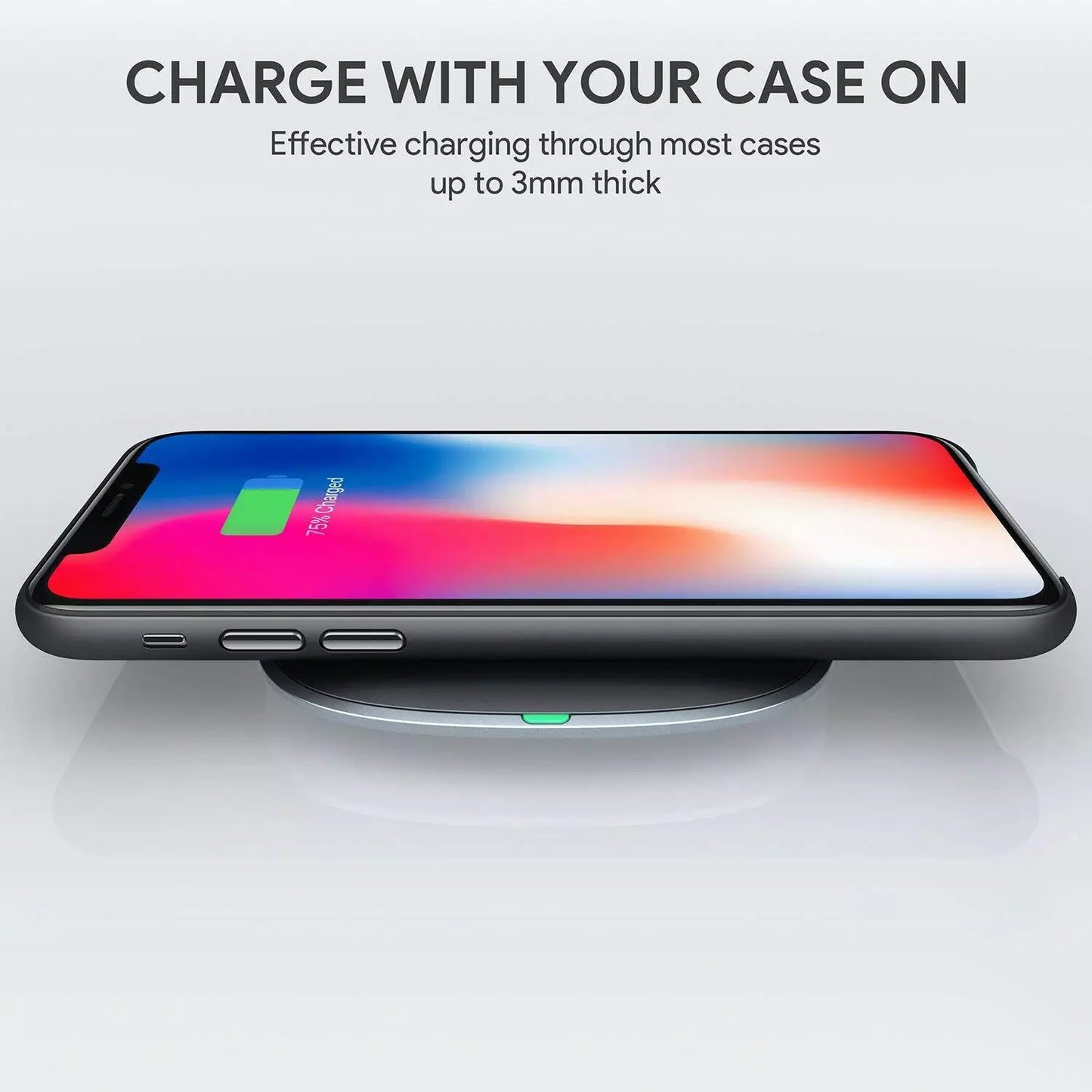 AUKEY Graphite Wireless Charger, Ultra-compact Wireless Charging Pad