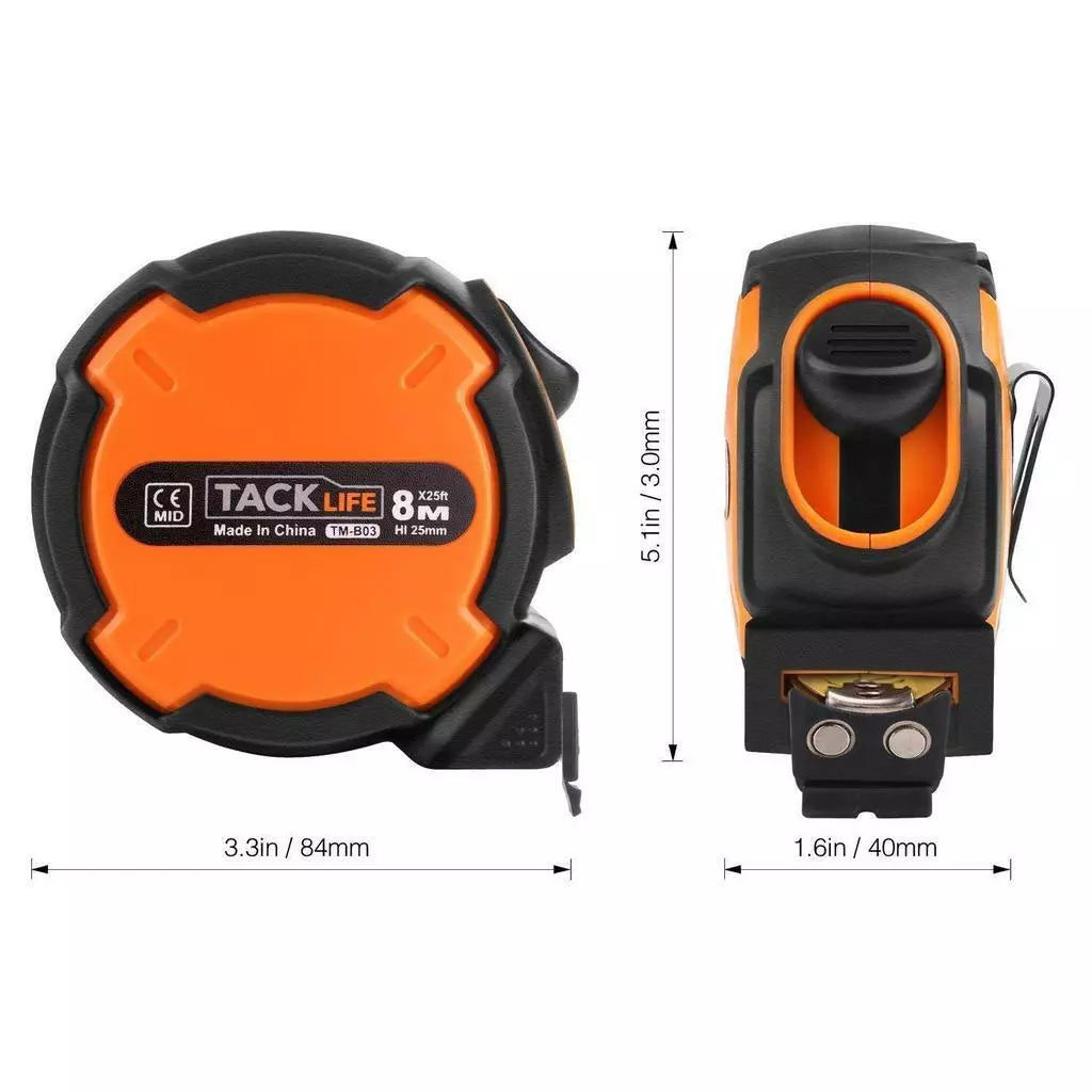 Tacklife Measuring Tape 26-Foot(8m) Tape Ruler -TM-B03