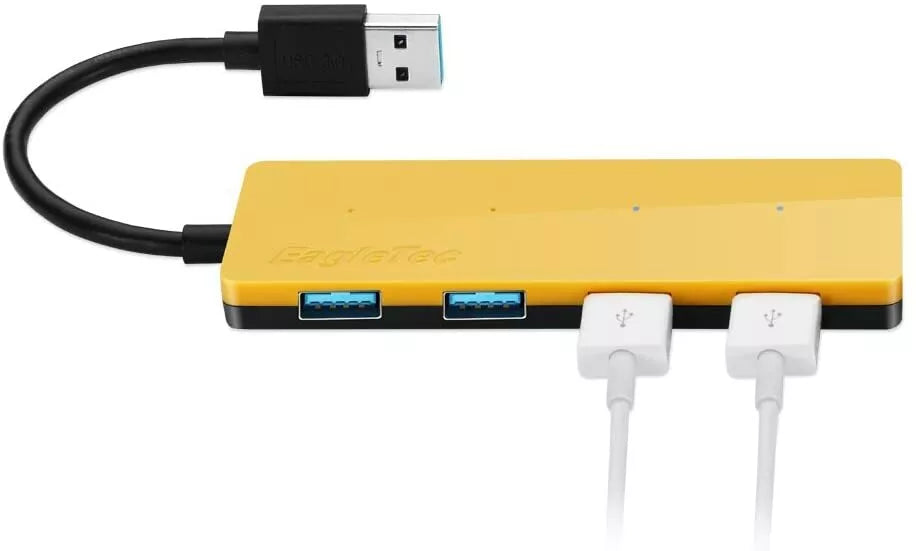 EagleTec USB 2.0, 4 Port Hub, Ultra Slim Compact USB Hub for Laptop PC Computer