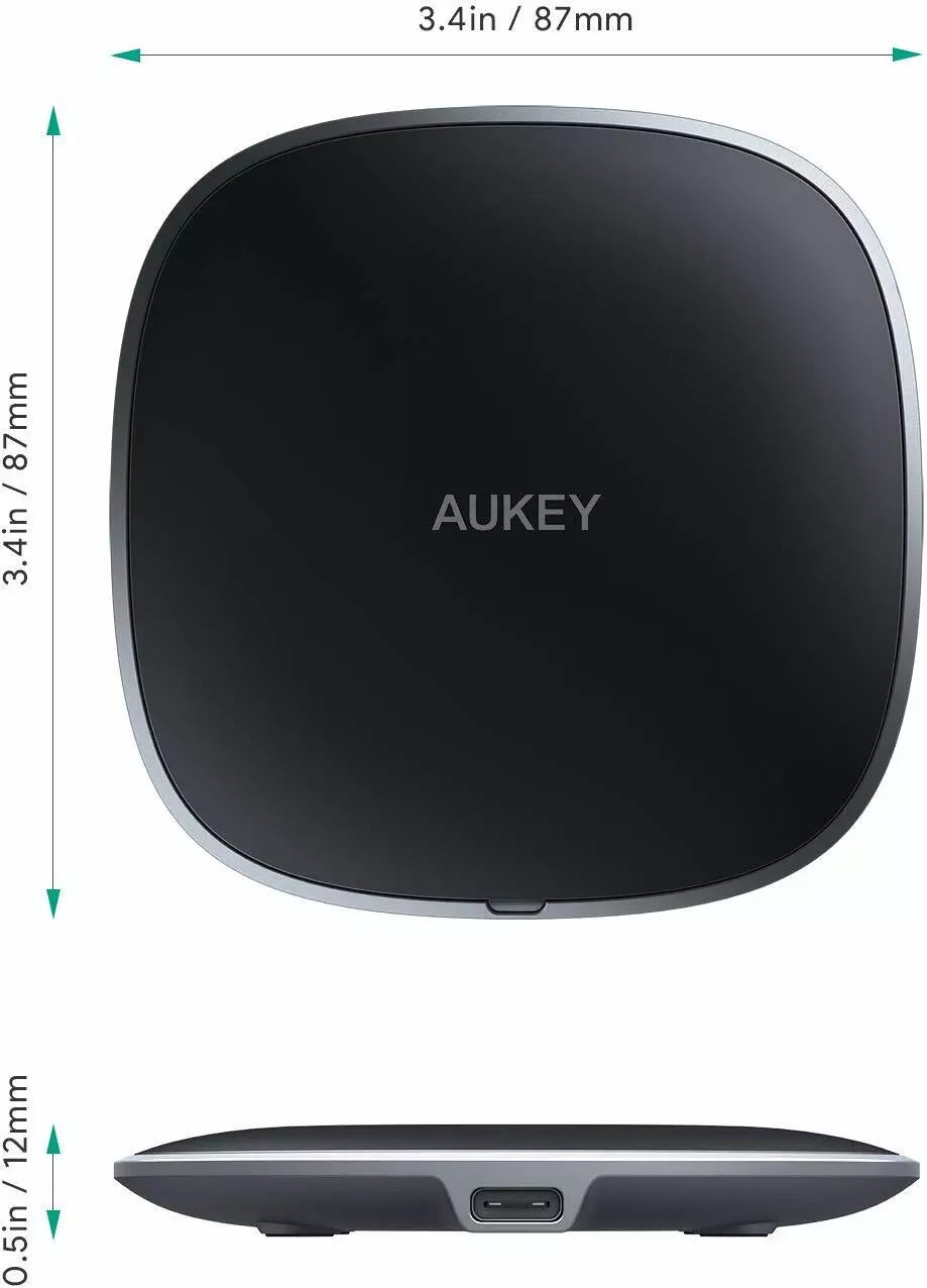 AUKEY Graphite Wireless Charger, Ultra-compact Wireless Charging Pad