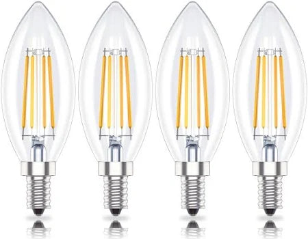 Albrillo E12 燈泡 4 件燭台 LED 燈泡,4w 2700k Ll-lb3 相當於 40w