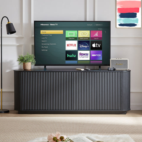 Wave Pattern Sideboard and TV Stand, Black, view 3