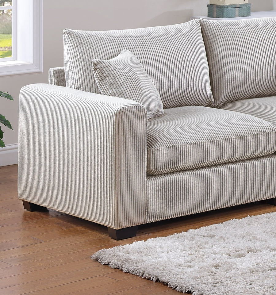 2-Piece Ivory Corduroy Sofa & Loveseat Set — alternate view 10