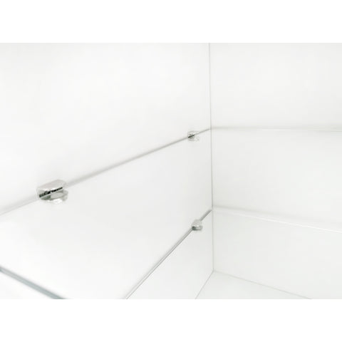 94.5" Extra-Long TV Stand with Glass Shelves and App-Controlled LED Lights, White, view 15