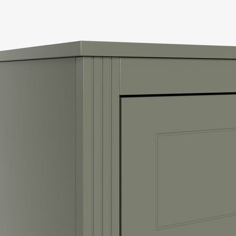 Mid-Century 6-Drawer Double Dresser with Metal Handles and Solid Wood Legs, Olive, view 11