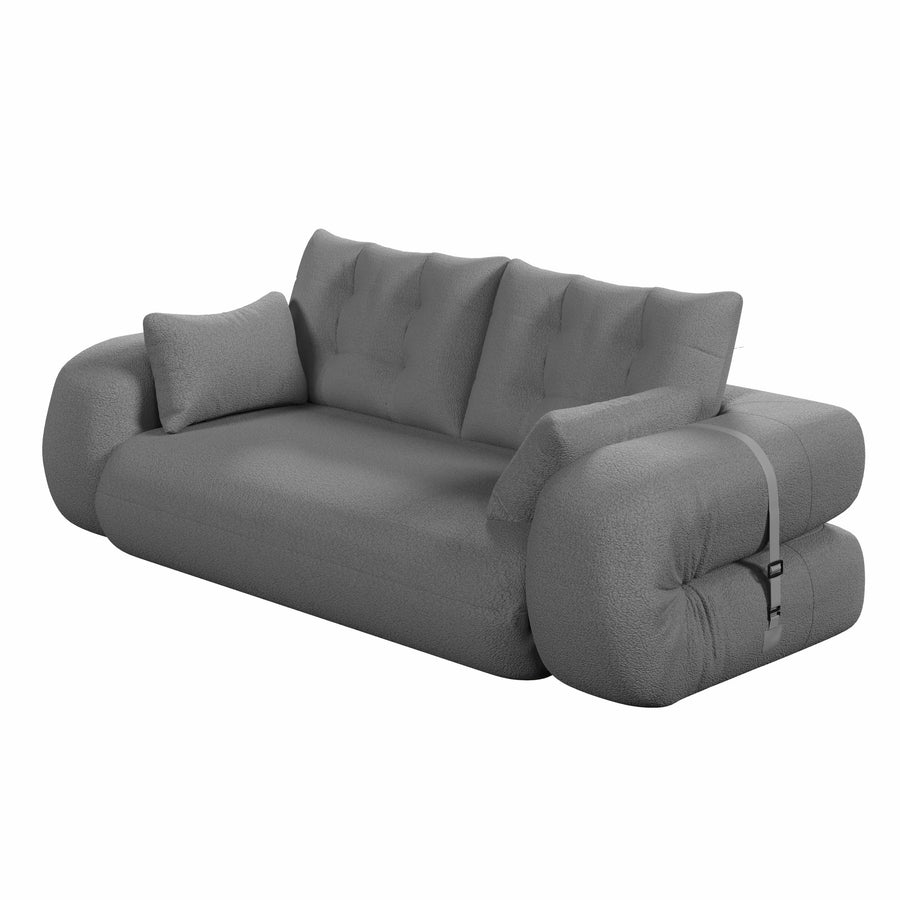 79" Gray Teddy 3-in-1 Foldable Sofa Bed - product image 1