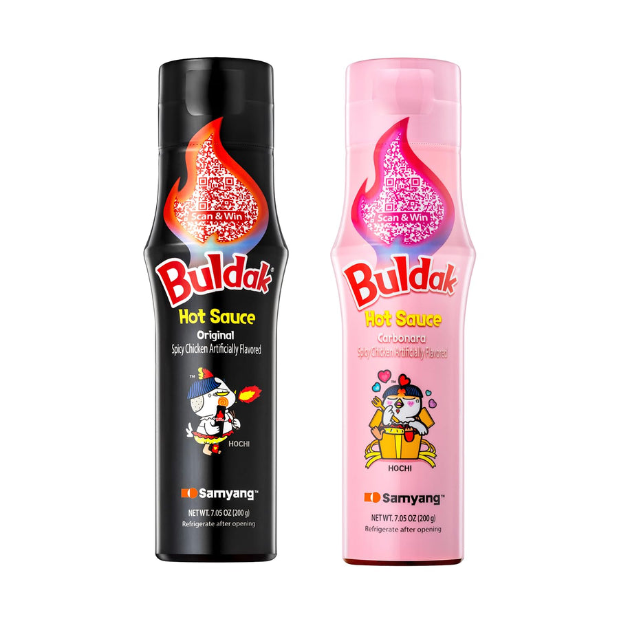 Samyang Buldak Hot Sauce - Original Carbonara Bundle, Korean Spicy Hot Chicken Flavor Sauce