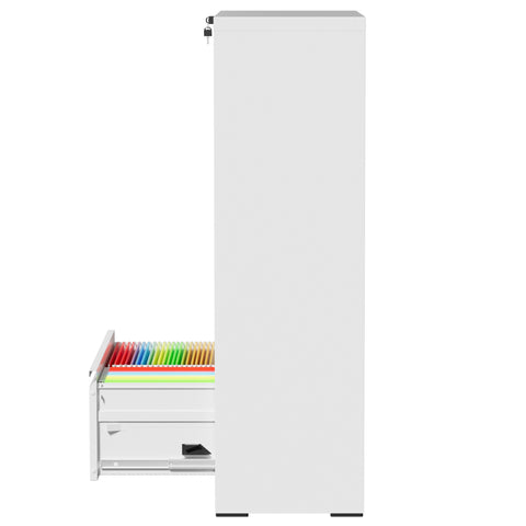 4-Drawer Lateral File Cabinet with Lock, White, view 19