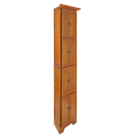 72" Corner Pantry Cabinet with 8 Doors and 4 Shelves, Oak, view 11