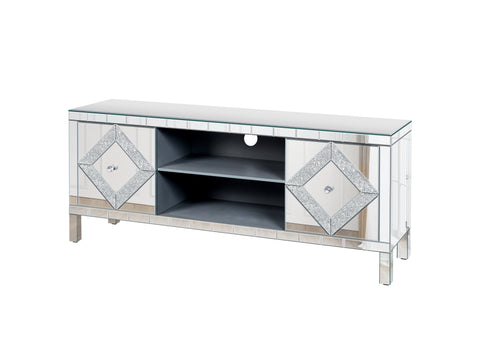 Mirrored TV Stand for TVs Up to 65", Silver, view 12