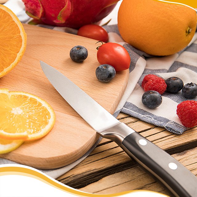 SKY LIGHT Paring Knife 4-inch, German High Carbon Stainless Steel Fruit Knife, Peeling Knife with Non Slip Ergonomic Handle, Small Knife for Kitchen