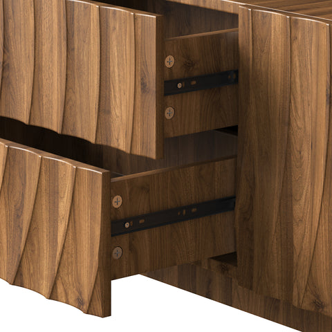 Spiral Wave TV Stand for TVs Up to 65", Walnut, view 13