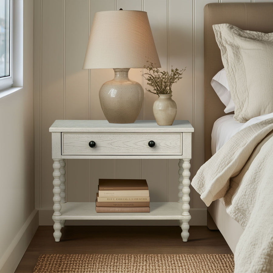 Beckett Large Nightstand, Antique Cream