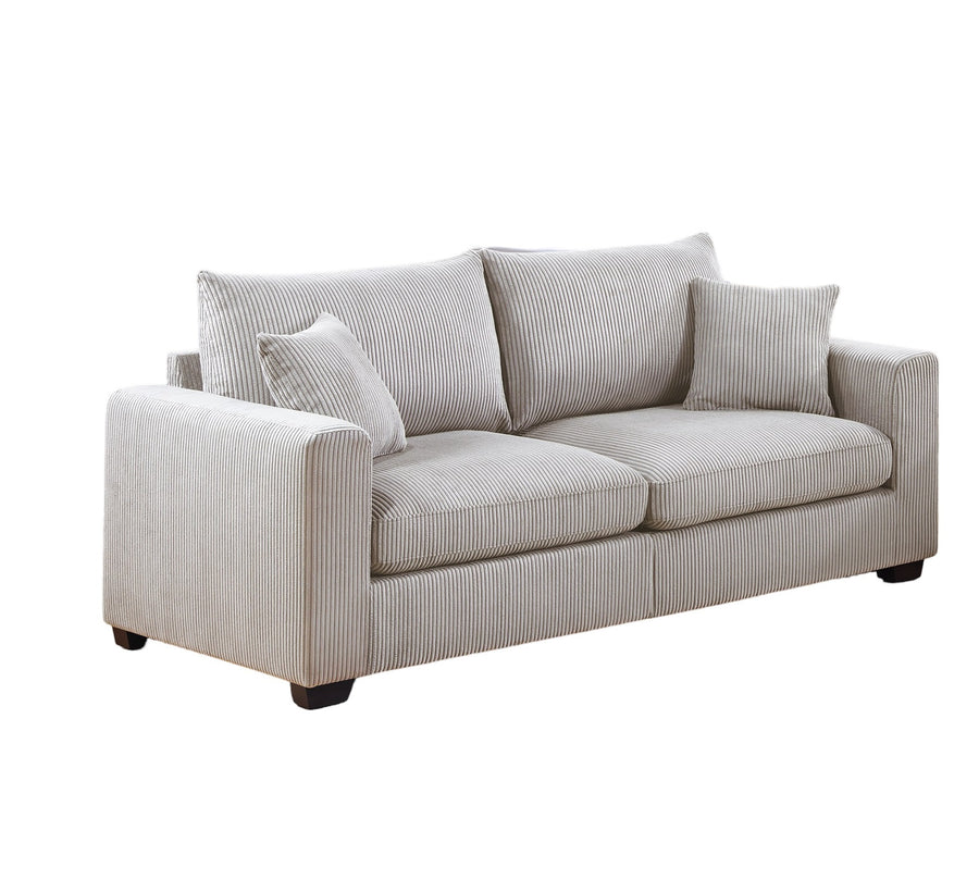 2-Piece Ivory Corduroy Sofa & Loveseat Set — alternate view 5