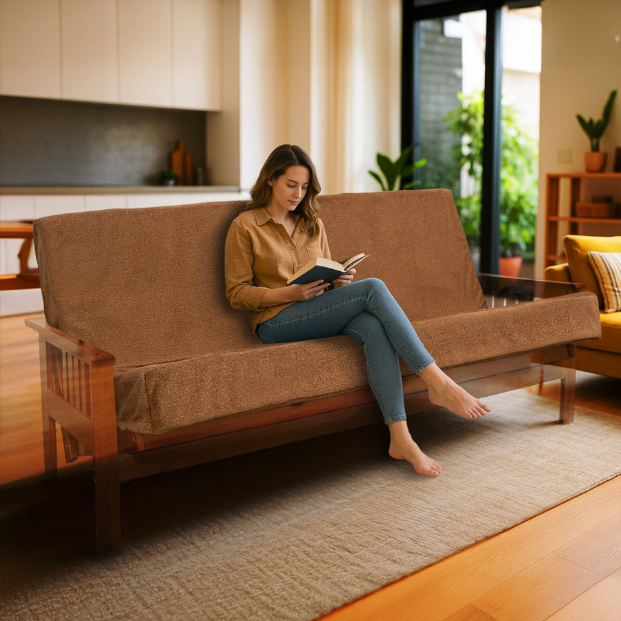 全尺寸加大记忆海绵床垫 | 可拆卸水洗床垫套，可折叠坐垫