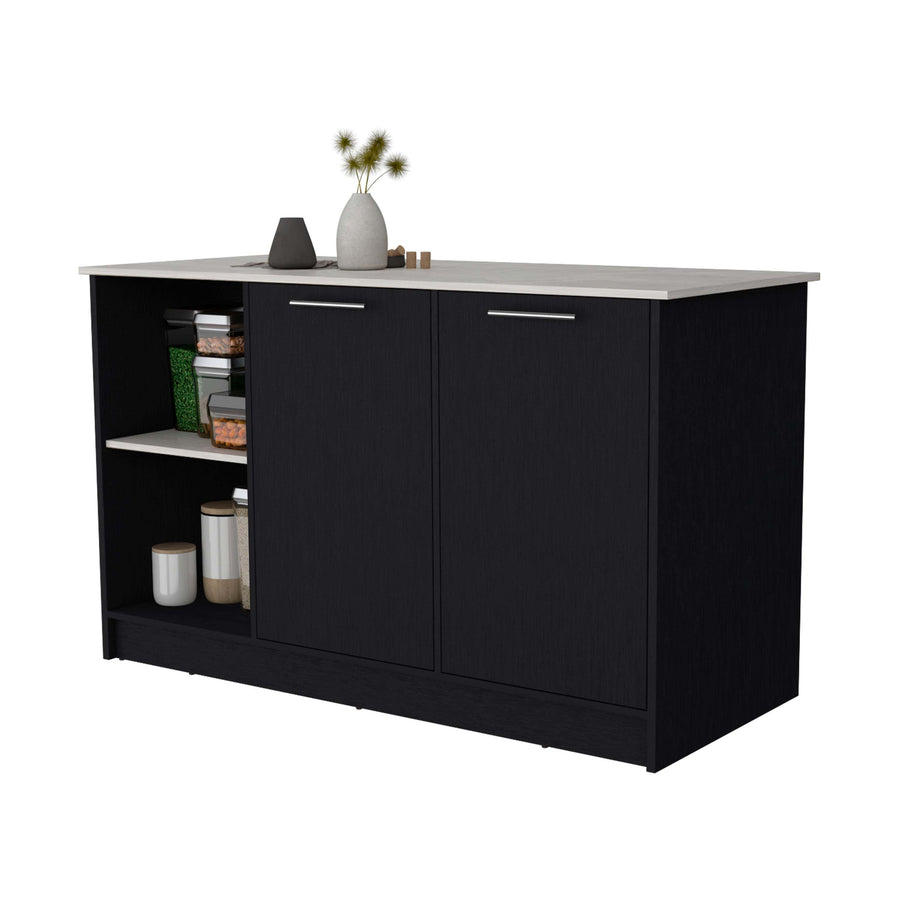 59" Wenge & Onyx Kitchen Island with Storage - product image 4