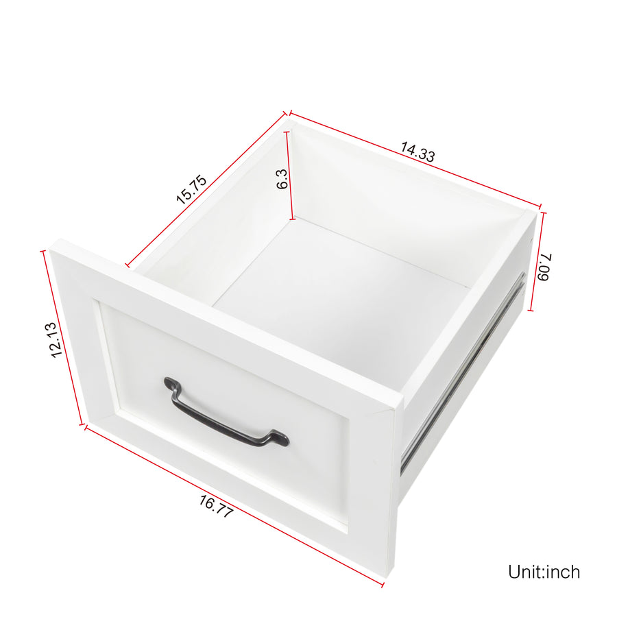 60" Antiqued White Corner Desk with Hutch & Drawers — alternate view 11