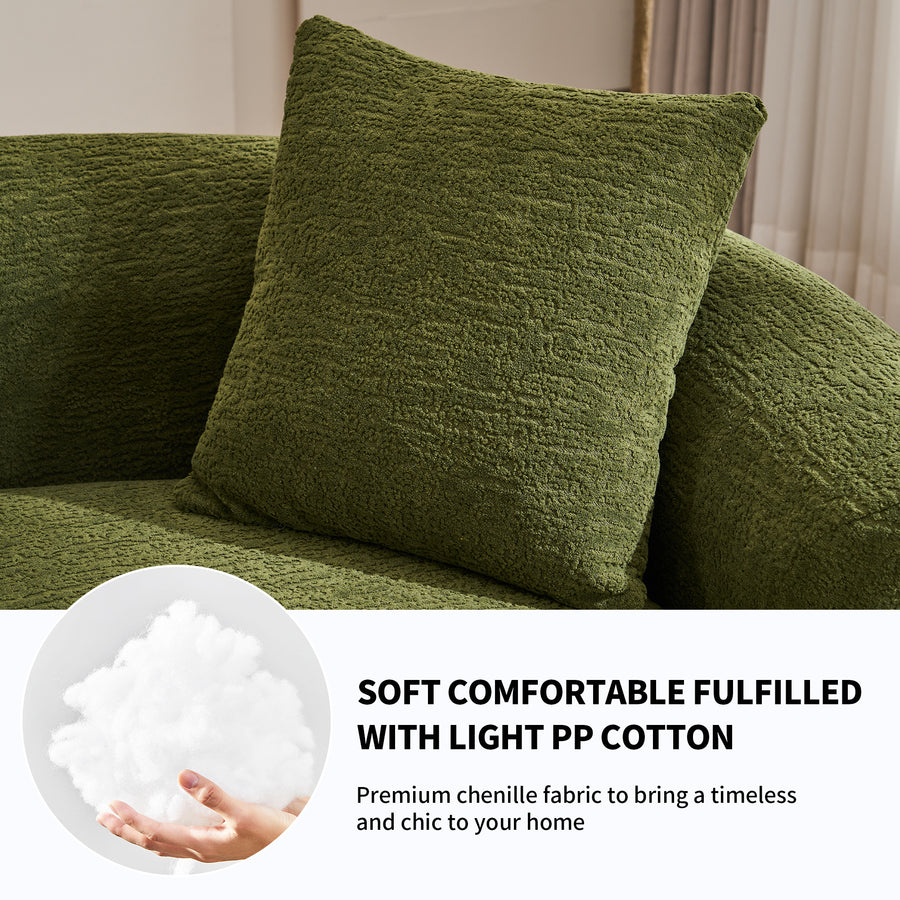 110-inch forest green chenille U-shaped sectional sofa - view 8