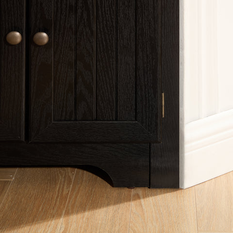 72" Corner Pantry Cabinet with 8 Doors and 4 Shelves, Black, view 13