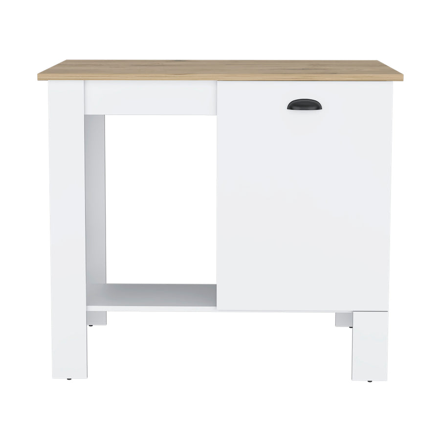 Atenea 41" White Kitchen Island with Cabinet & Shelf — alternate view 5