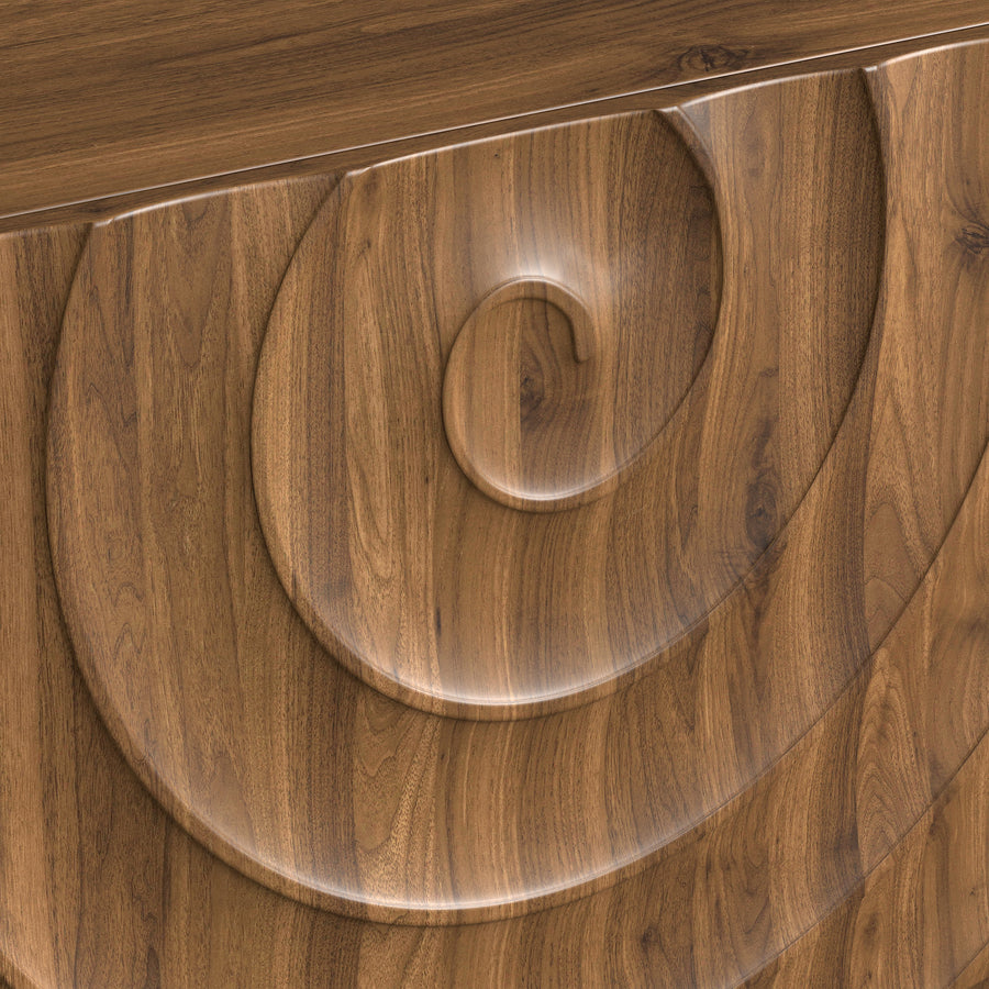 Spiral Wave TV Stand for TVs Up to 65", Walnut, view 11