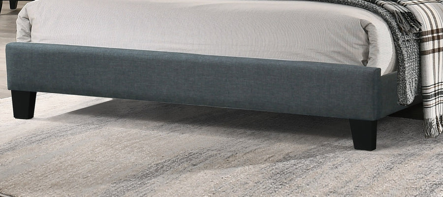 Modern Full Upholstered Platform Bed with Square-Tufted Headboard, Charcoal, view 6