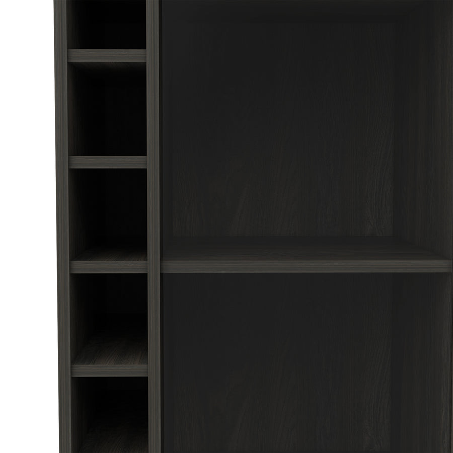Vegas Gray Bar Cart with Glass Door & 6 Cubbies — alternate view 11