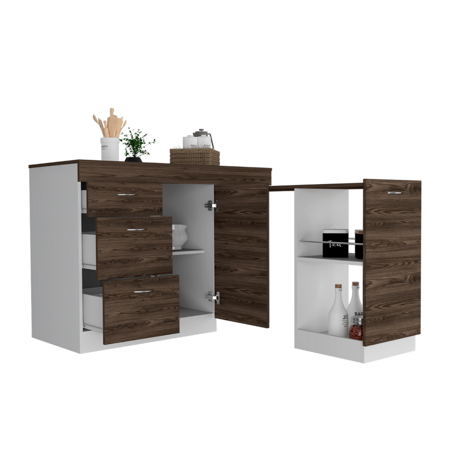 Grecia 46" White & Walnut Kitchen Base Cabinet — alternate view 8