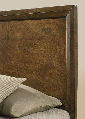 Transitional Full Panel Bed with Tall Carved Headboard, Walnut, view 3