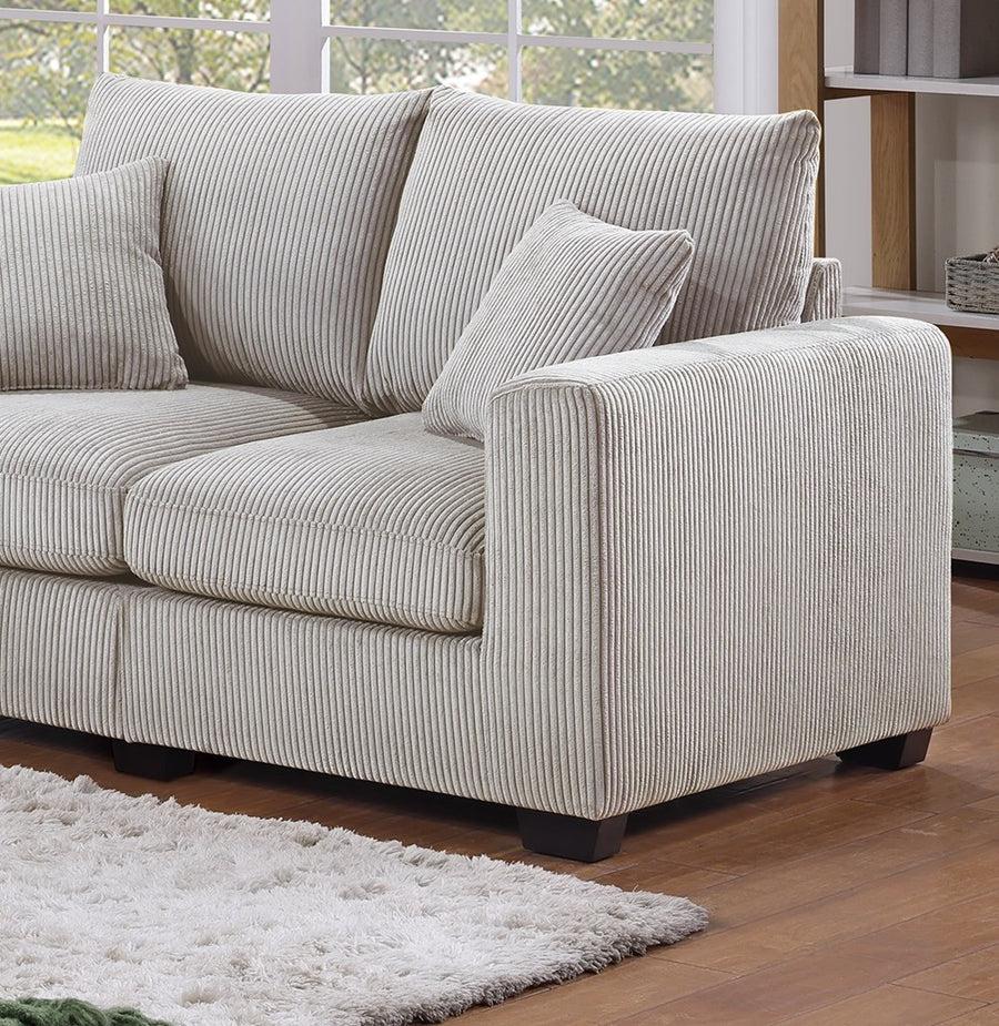 2-Piece Ivory Corduroy Sofa & Loveseat Set — alternate view 7