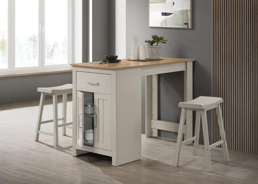 47" Light Gray Counter-Height Dining Set with 2 Stools - product image 2