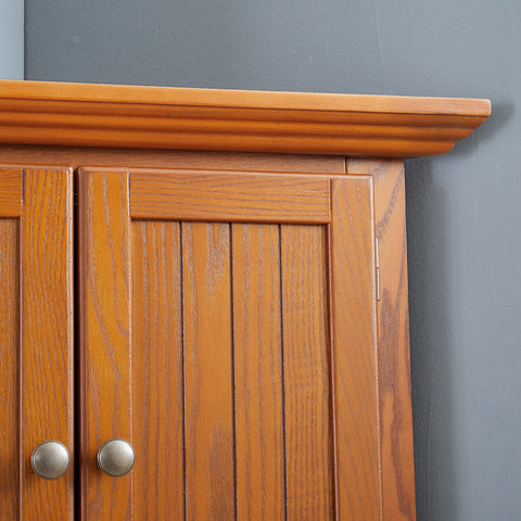 72" Corner Pantry Cabinet with 8 Doors and 4 Shelves, Oak, view 5