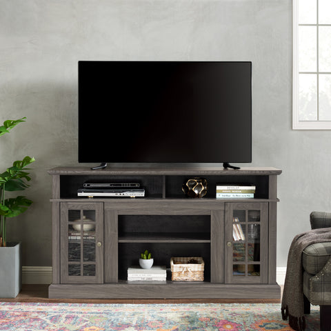 Classic TV Stand for TVs Up to 65", Dark Walnut and Black