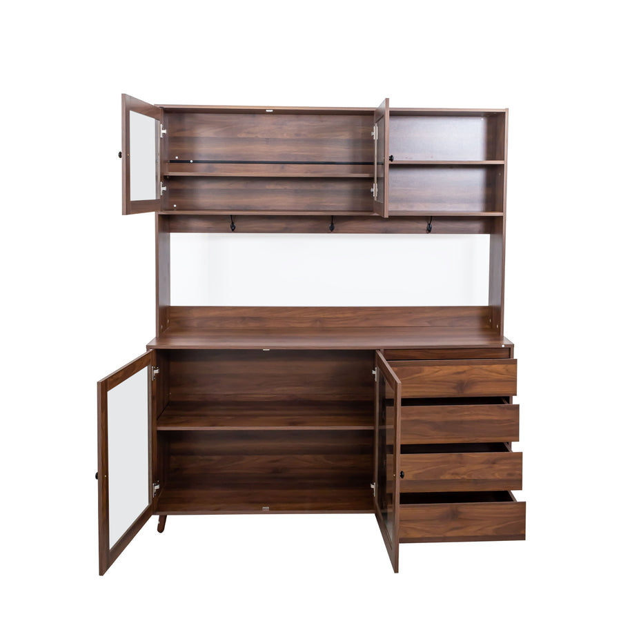 63" Walnut Sideboard with 4 Doors & 4 Drawers - product image 9