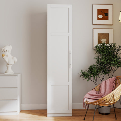 70" Tall Kitchen Pantry Cabinet with Doors, White, view 2