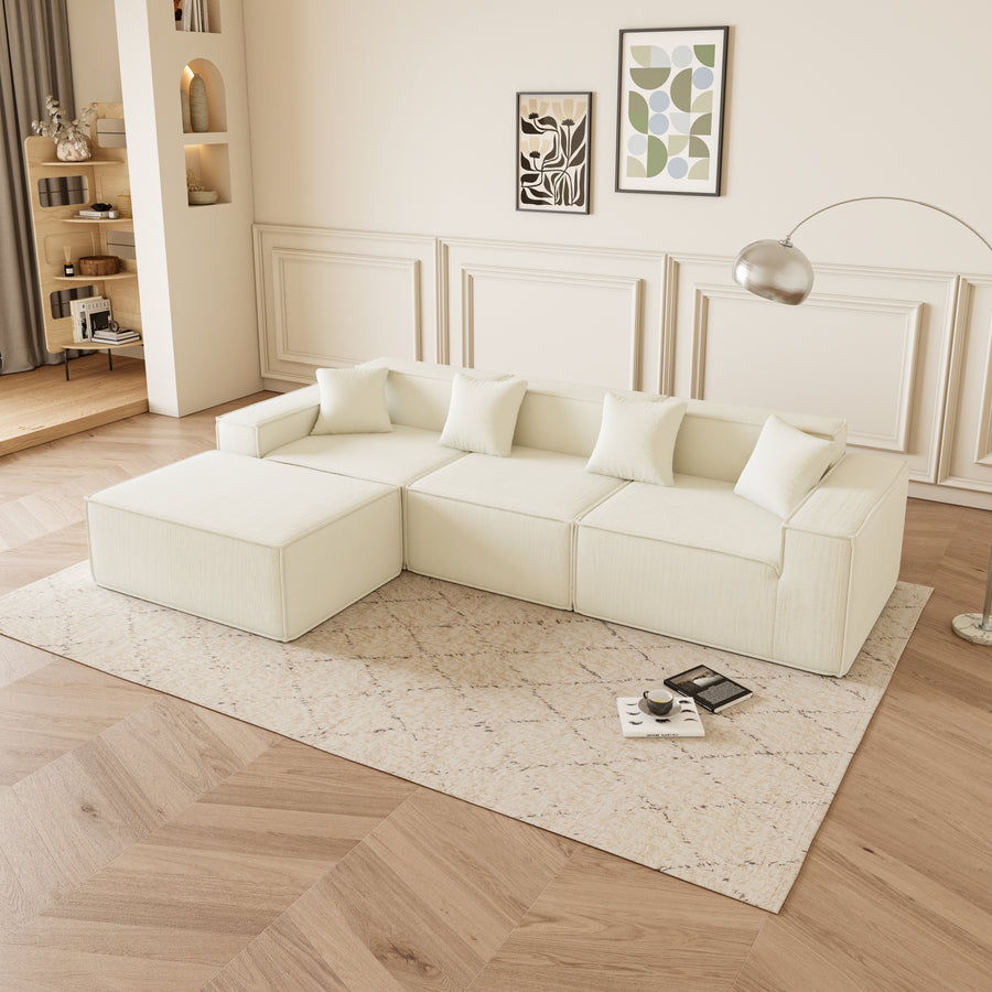 Modular L-Shaped Sectional Sofa – Reversible Chaise, Deep Cushions, Modern Upholstered Fabric