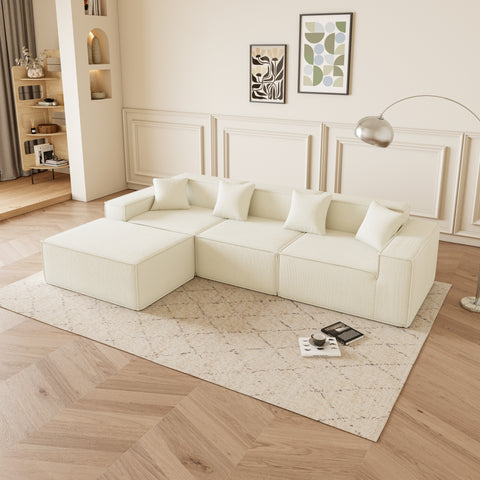 Modular L-Shaped Sectional Sofa – Reversible Chaise, Deep Cushions, Modern Upholstered Fabric
